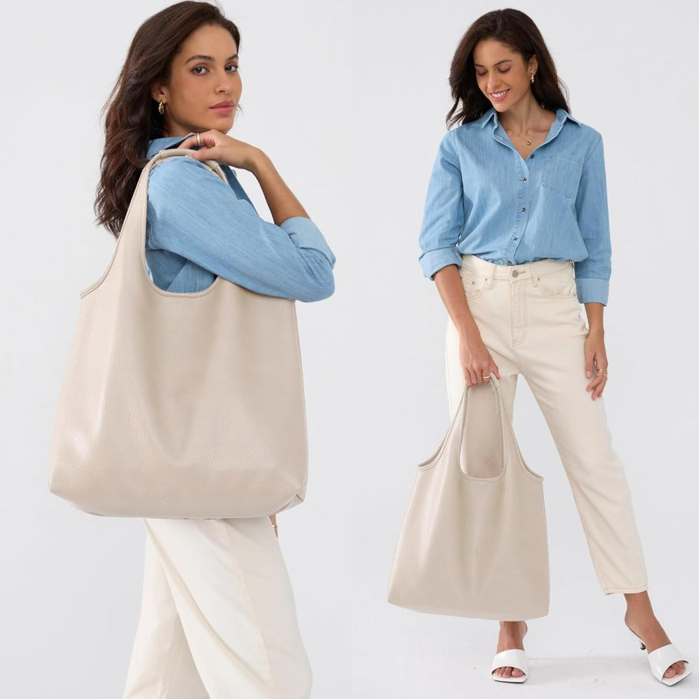 Women's Hobo Bag Soft Vegan Leather Tote