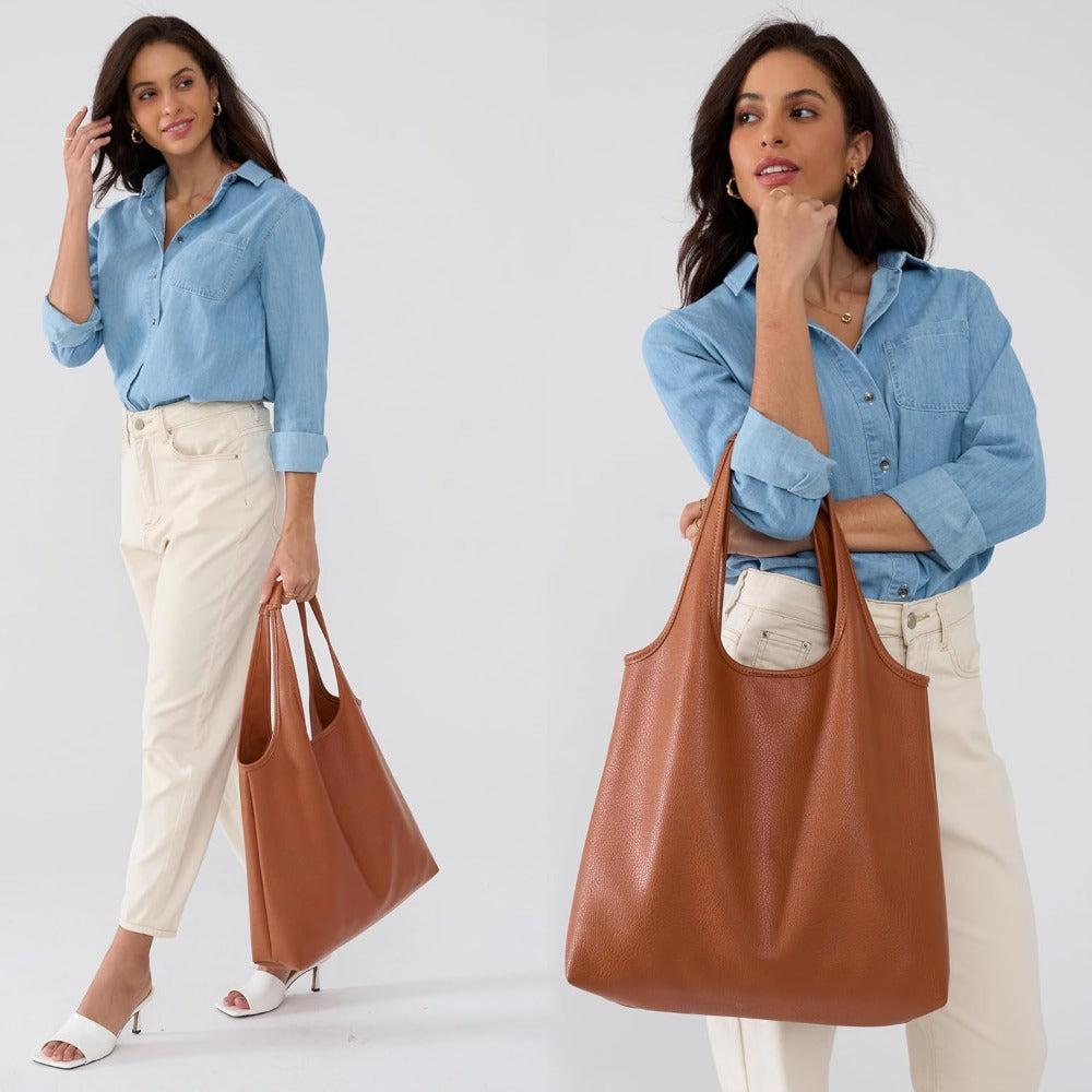 Women's Hobo Bag Soft Vegan Leather Tote