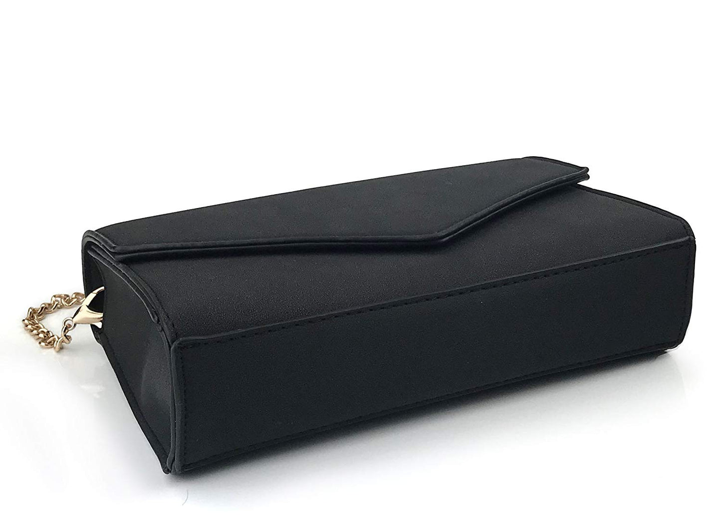 Minimalist Evening Envelope Clutch Chain Shoulder Bag Women Faux Leather Suede Purse - Hoxis Bags