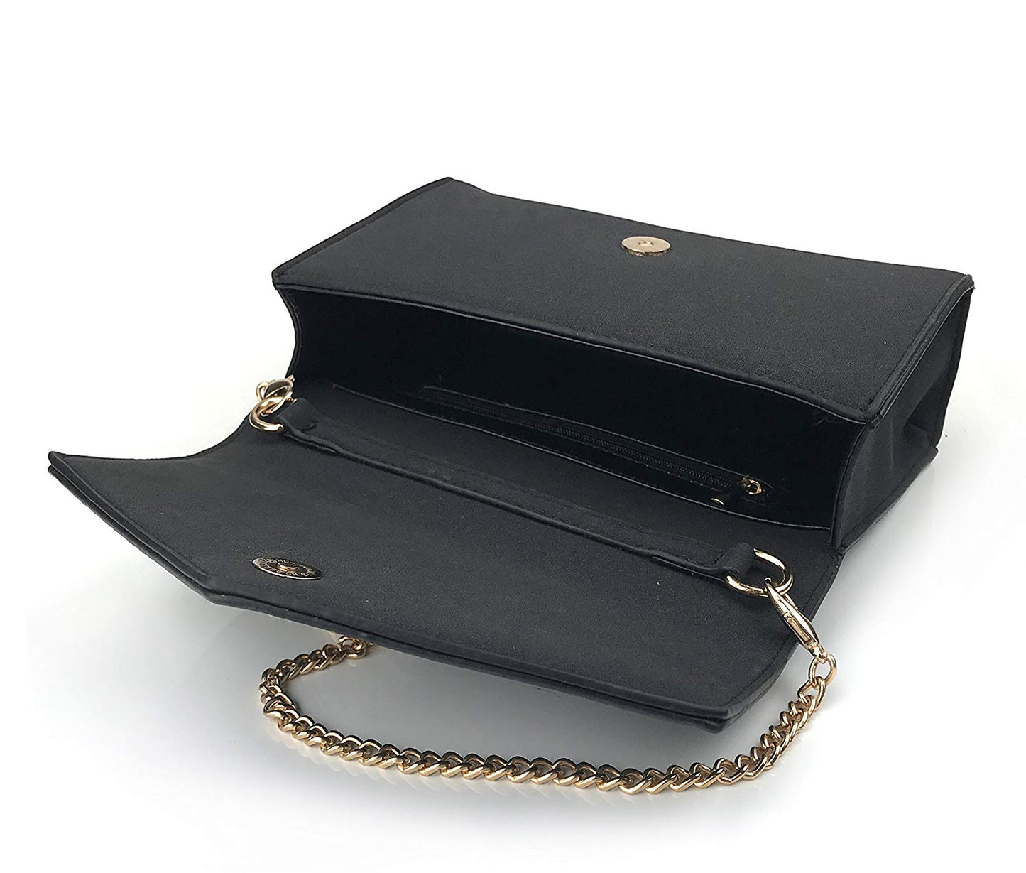 Minimalist Evening Envelope Clutch Chain Shoulder Bag Women Faux Leather Suede Purse - Hoxis Bags