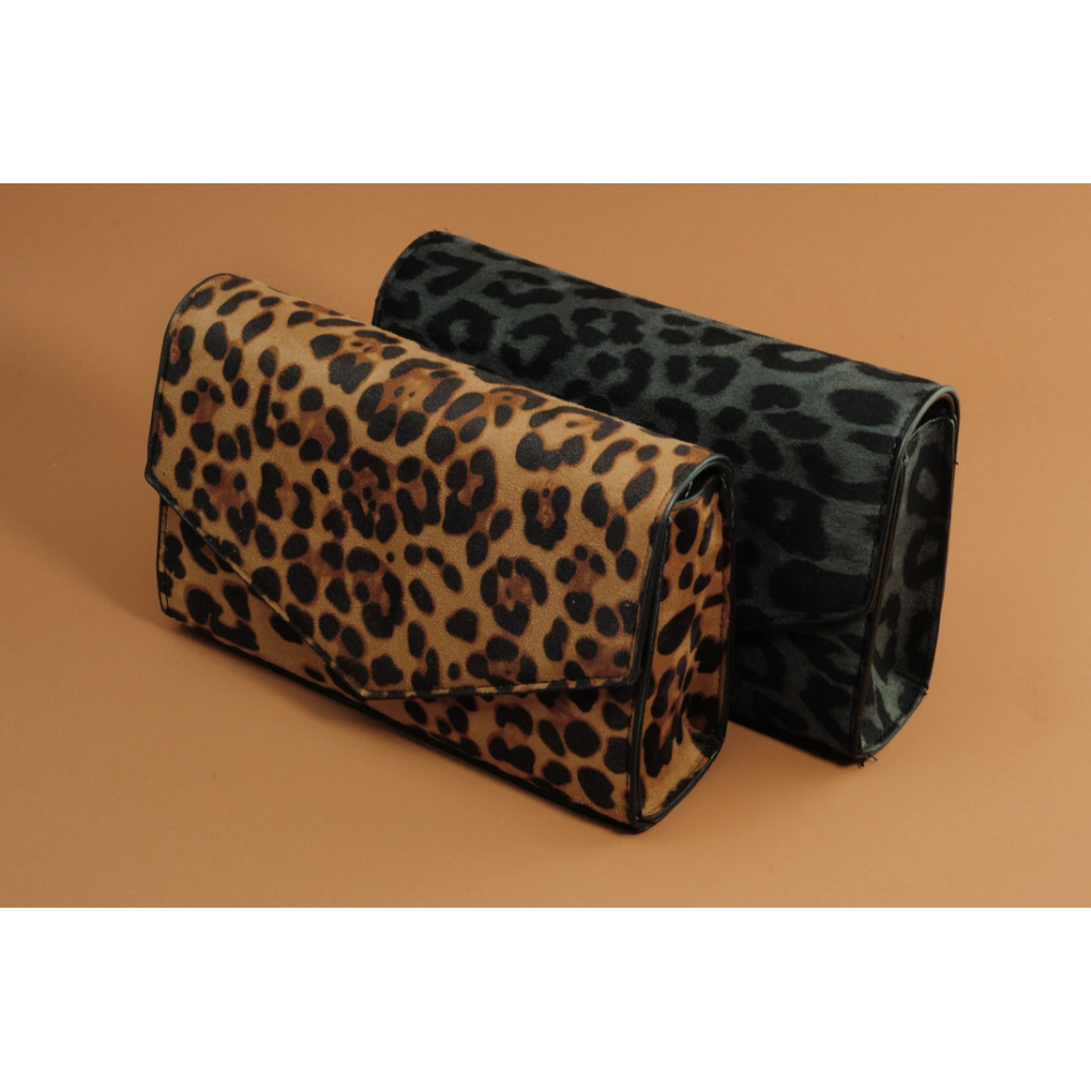 Leopard Print Envelope Evening Clutch