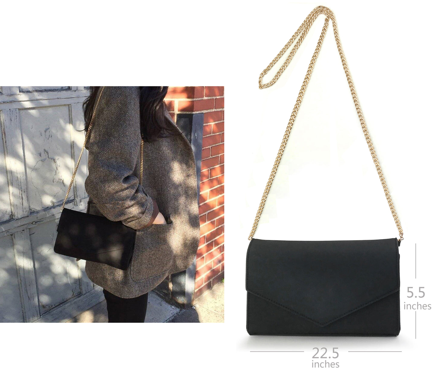 Suede Envelope Clutch