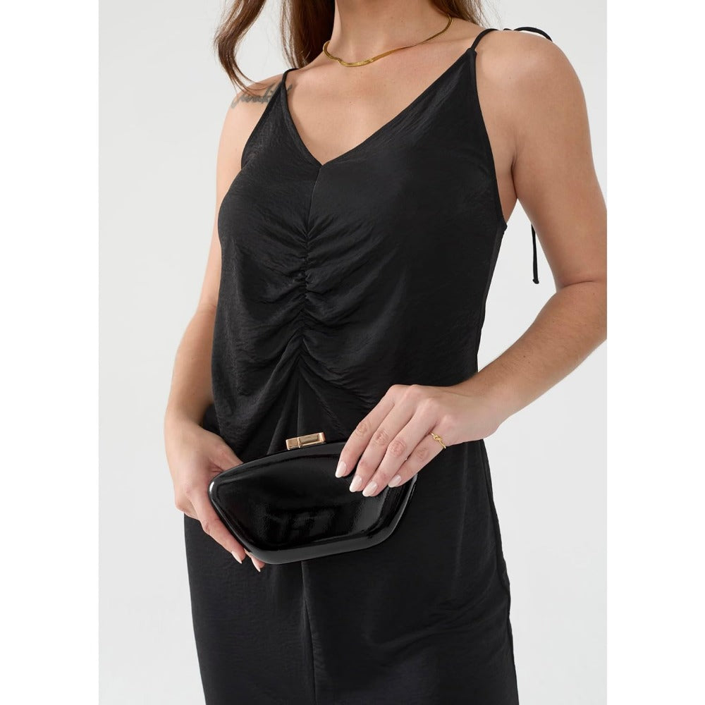 Glossy Patent Leather Evening Clutch Bag