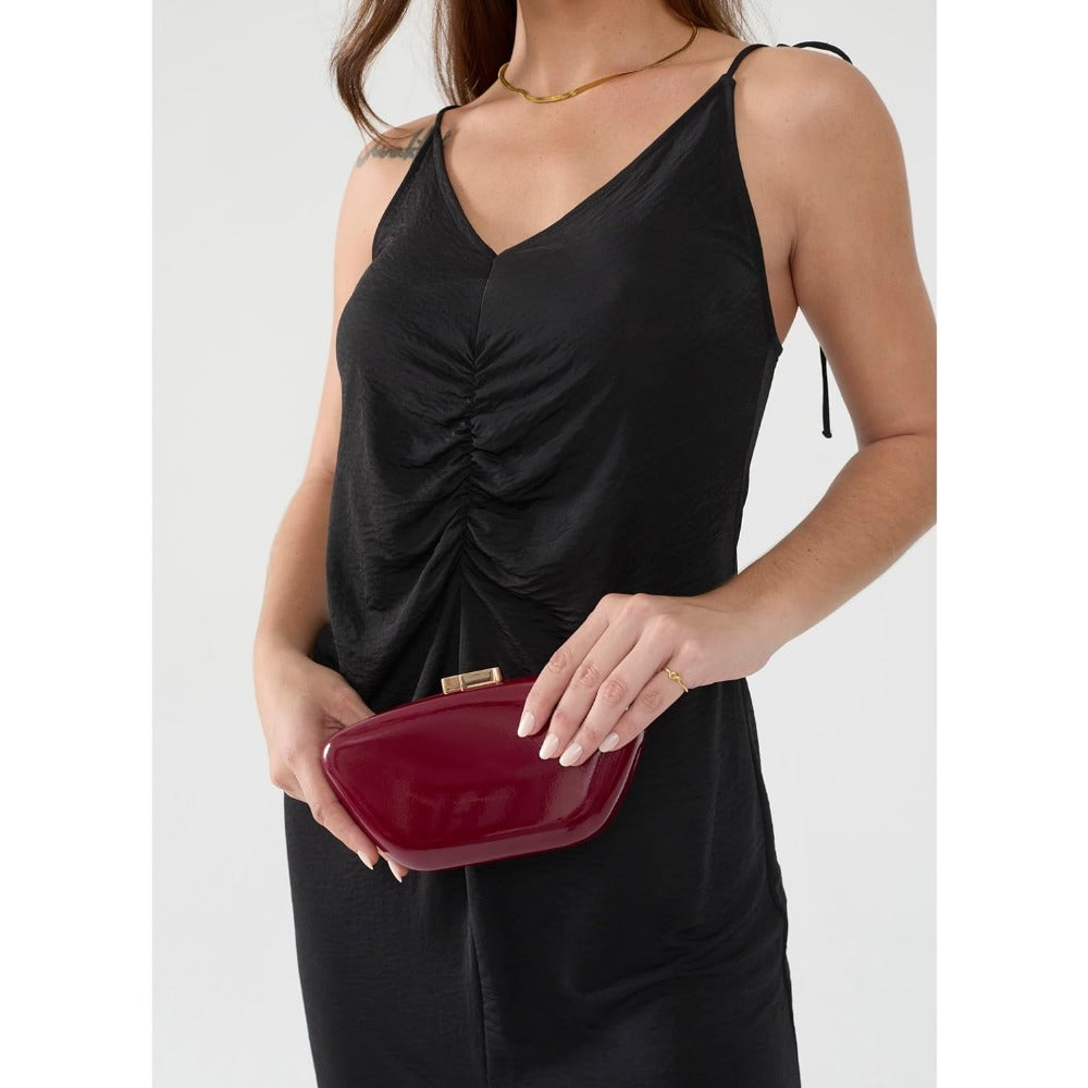 Glossy Patent Leather Evening Clutch Bag