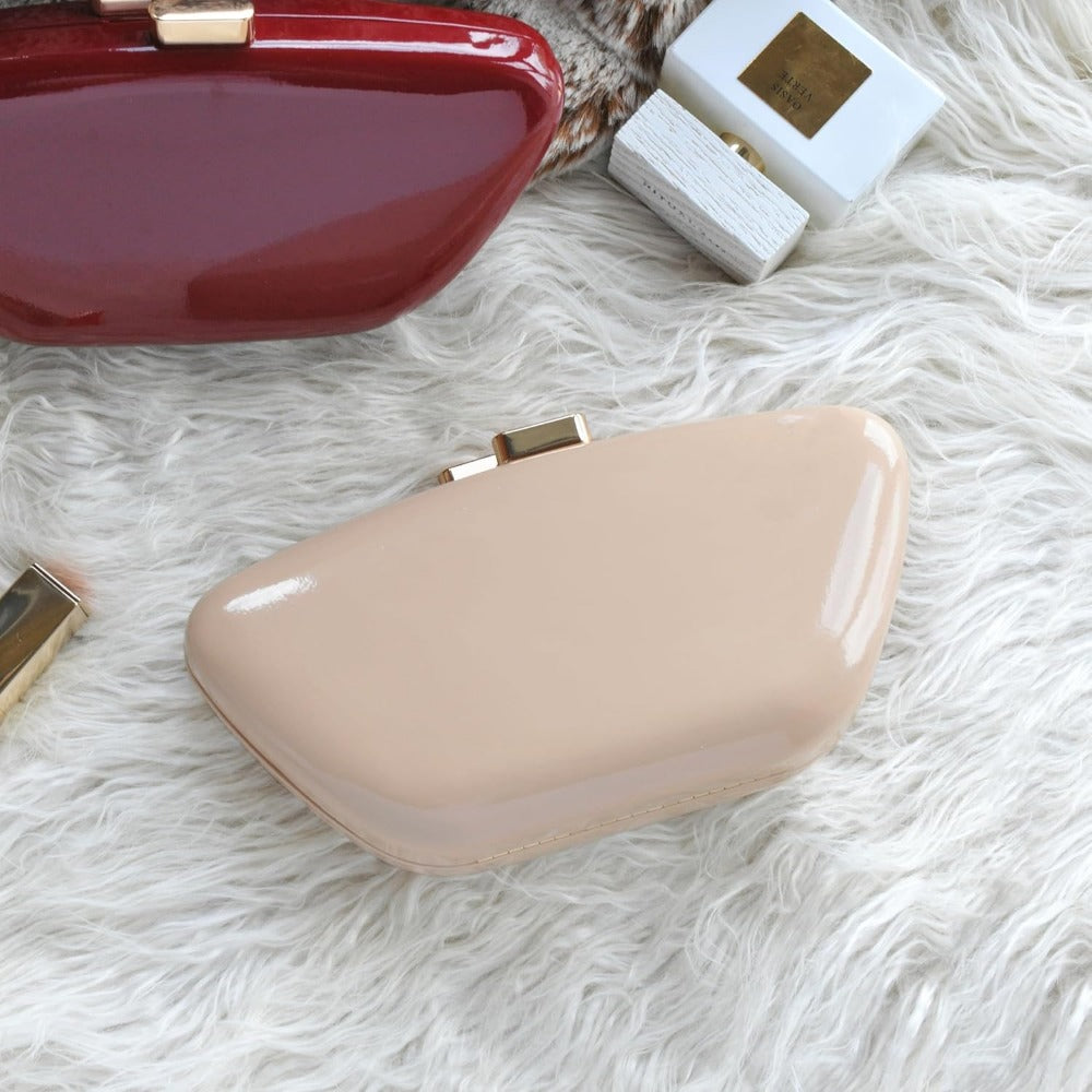 Glossy Patent Leather Evening Clutch Bag