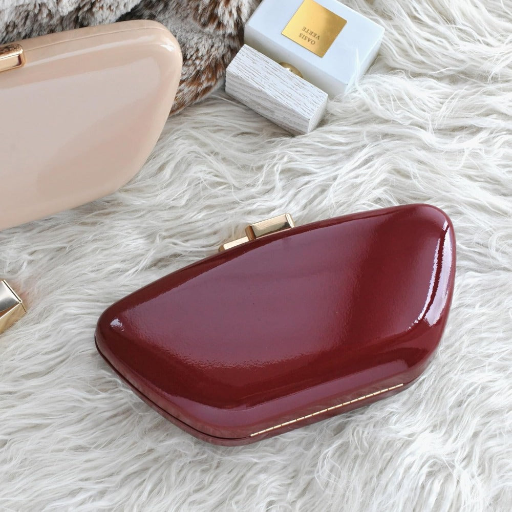 Glossy Patent Leather Evening Clutch Bag