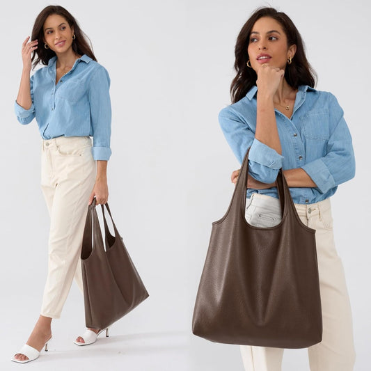 Women's Hobo Bag Soft Vegan Leather Tote