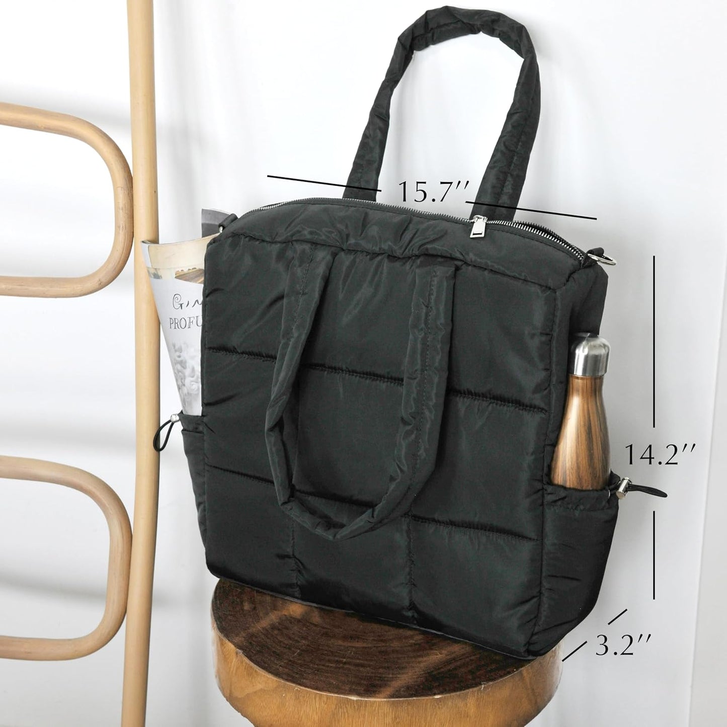 Women's Puffer Quilted Tote Bag