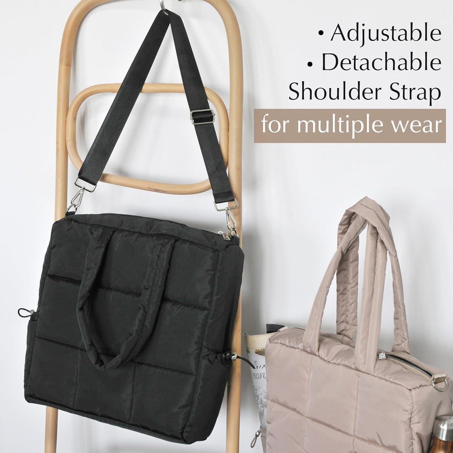 Women's Puffer Quilted Tote Bag