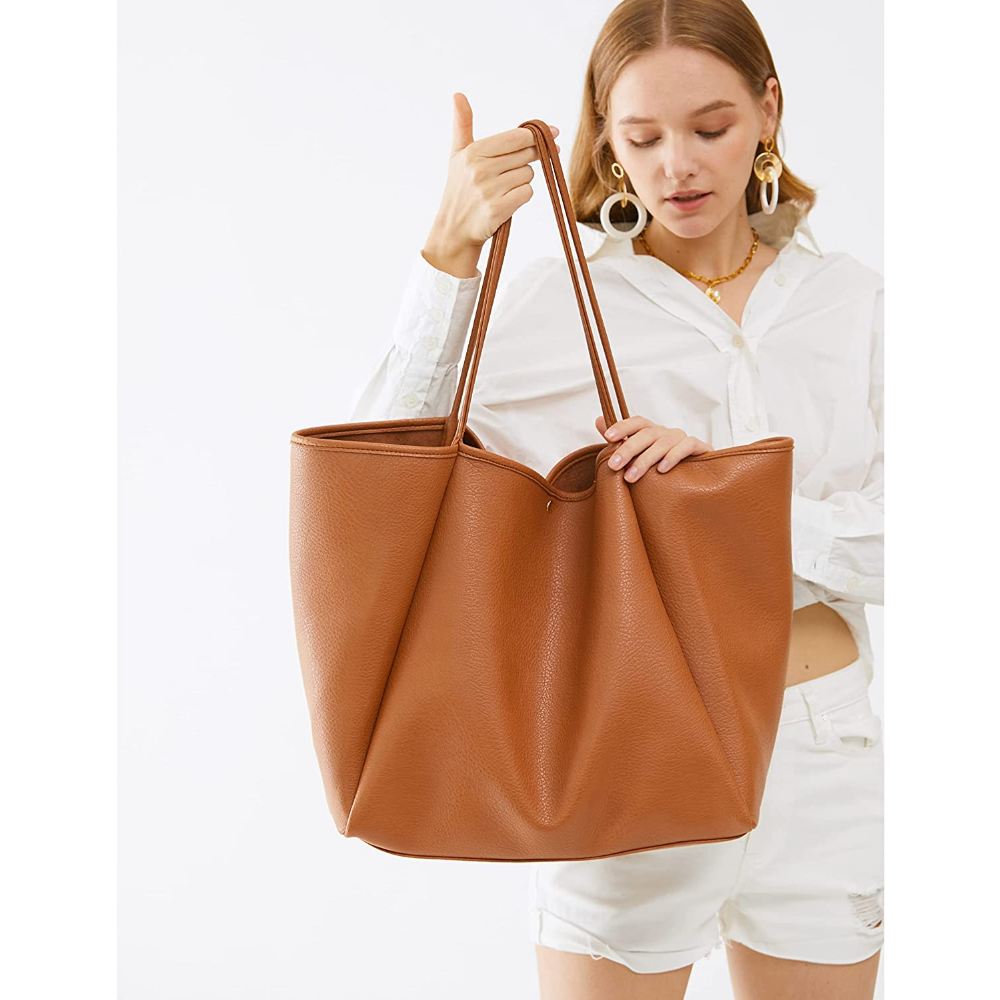 HOXIS Women's Oversize Vegan Leather Tote