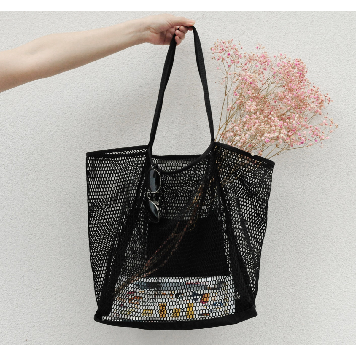 Mesh Beach Tote Black