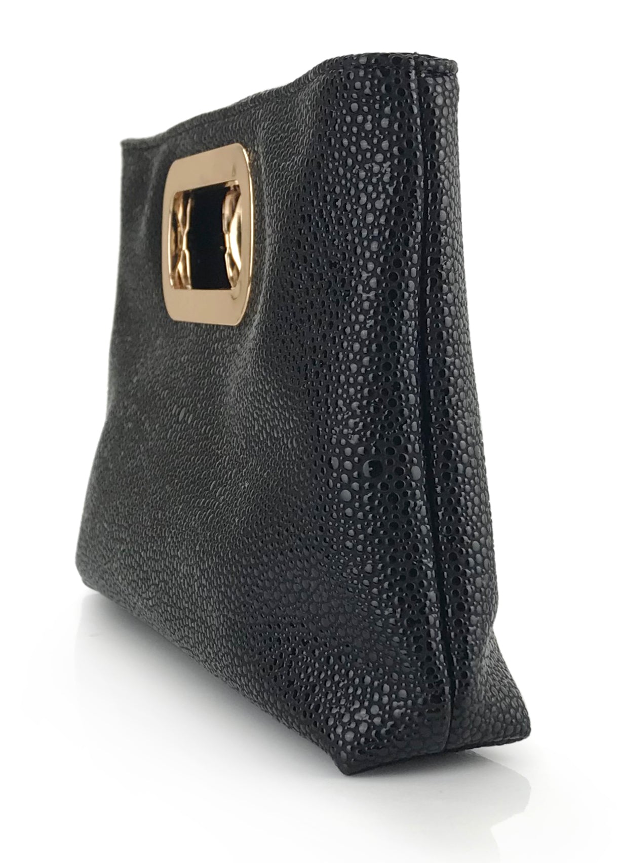 Cut Out Metal Handle Handbag