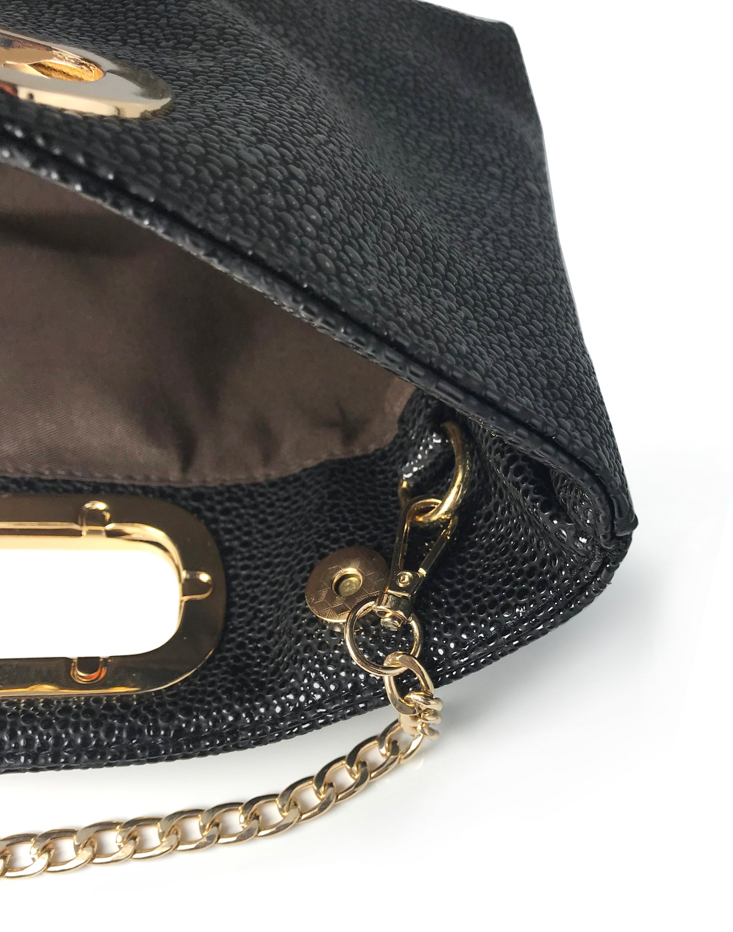 Cut Out Metal Handle Handbag