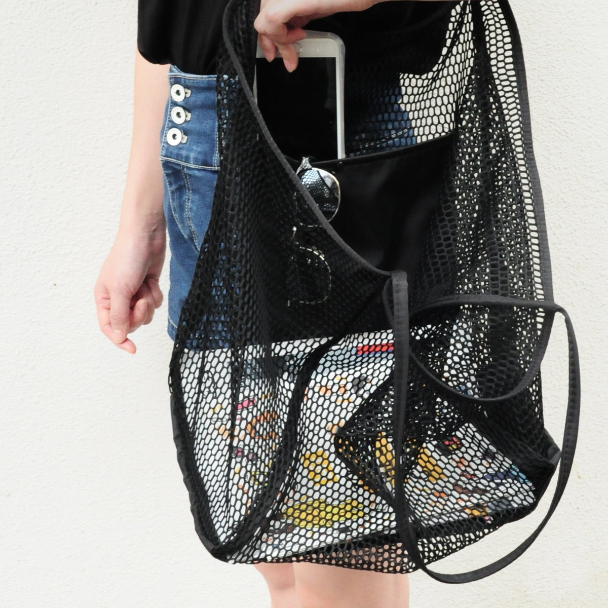 Mesh Beach Tote Black