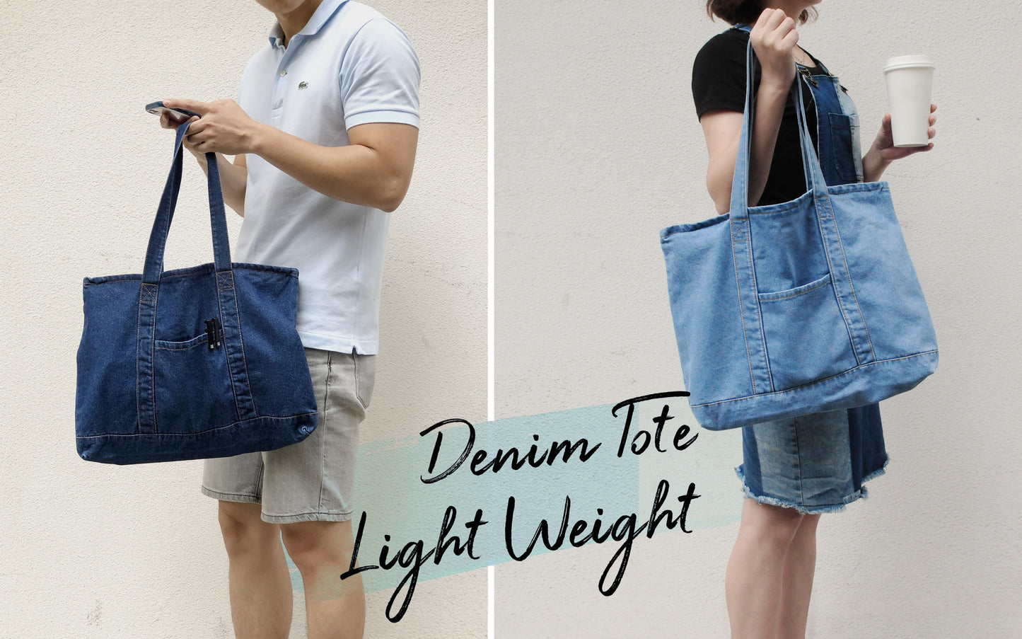 Denim Tote Unisex Shopper