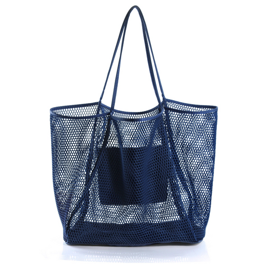 Mesh Beach Tote Blue