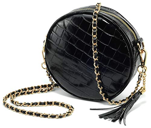 Round Crossbody Bag Black