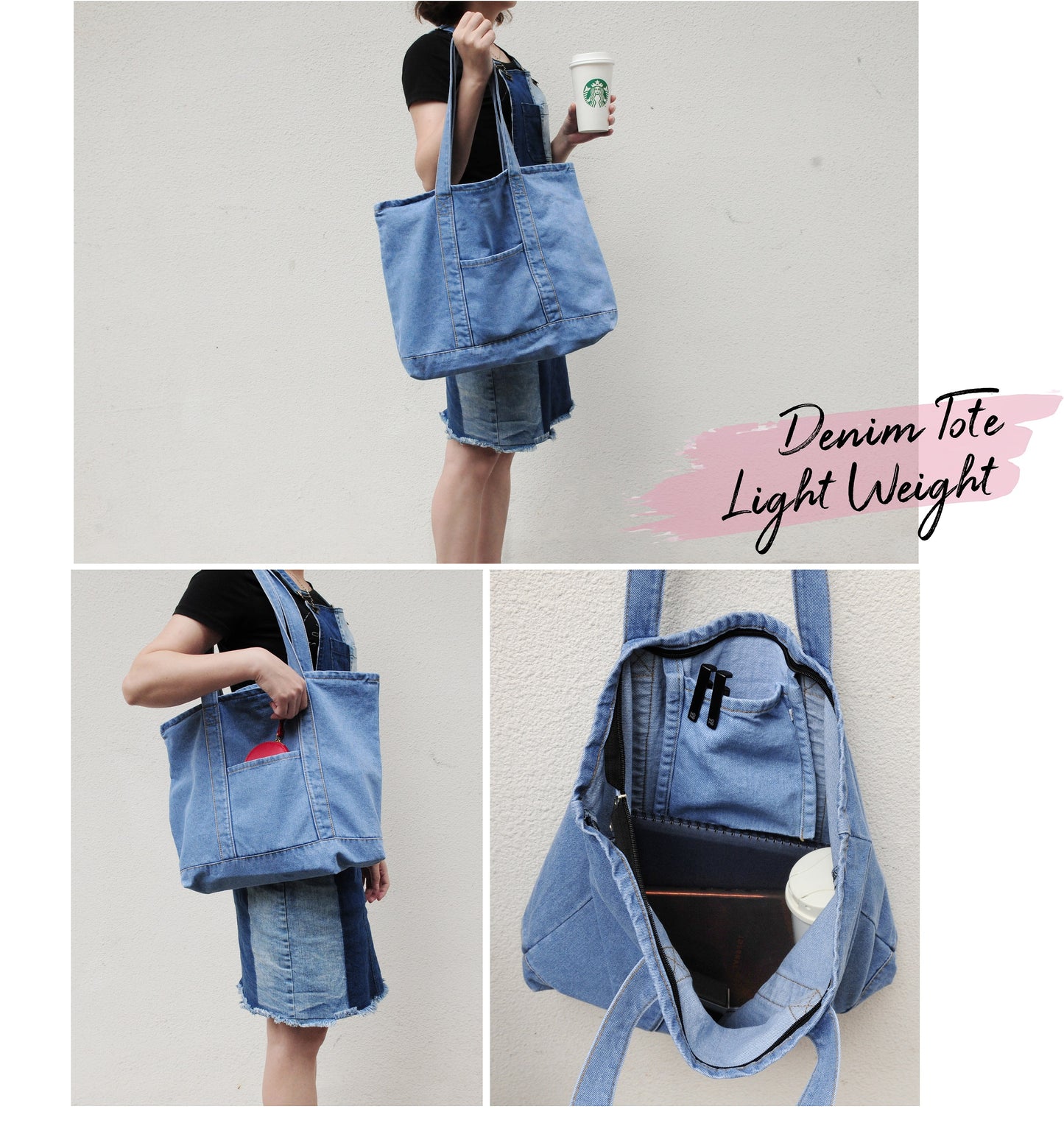 Denim Tote Unisex Shopper