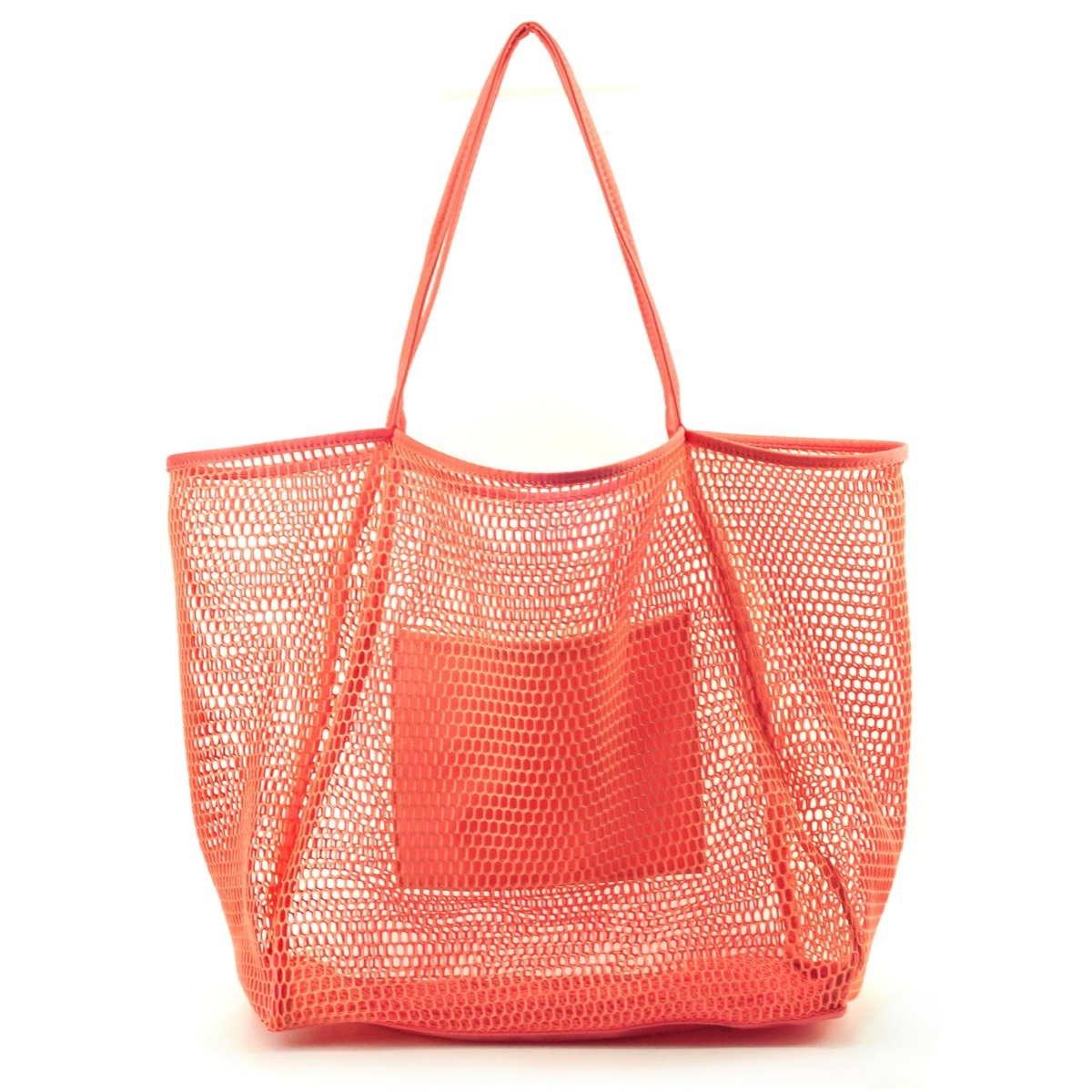 Mesh Beach Tote Coral