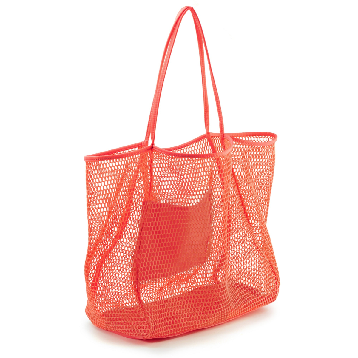 Mesh Beach Tote Coral