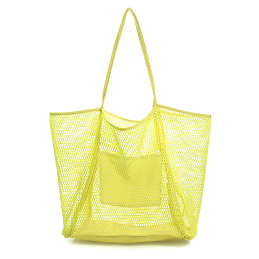 Mesh Beach Tote Yellow