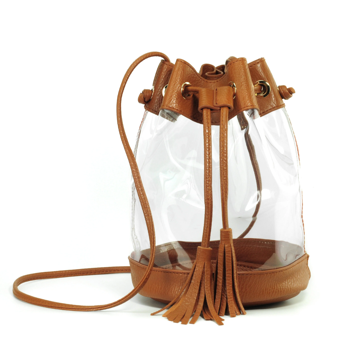 Clear Drawstring Bucket Crossbody