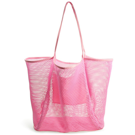 Mesh Beach Tote Pink