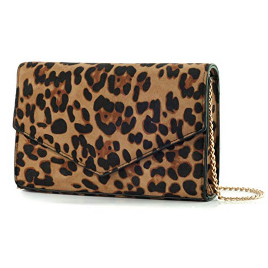 Leopard Print Envelope Evening Clutch