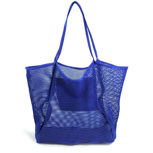 Mesh Beach Tote Klein Blue