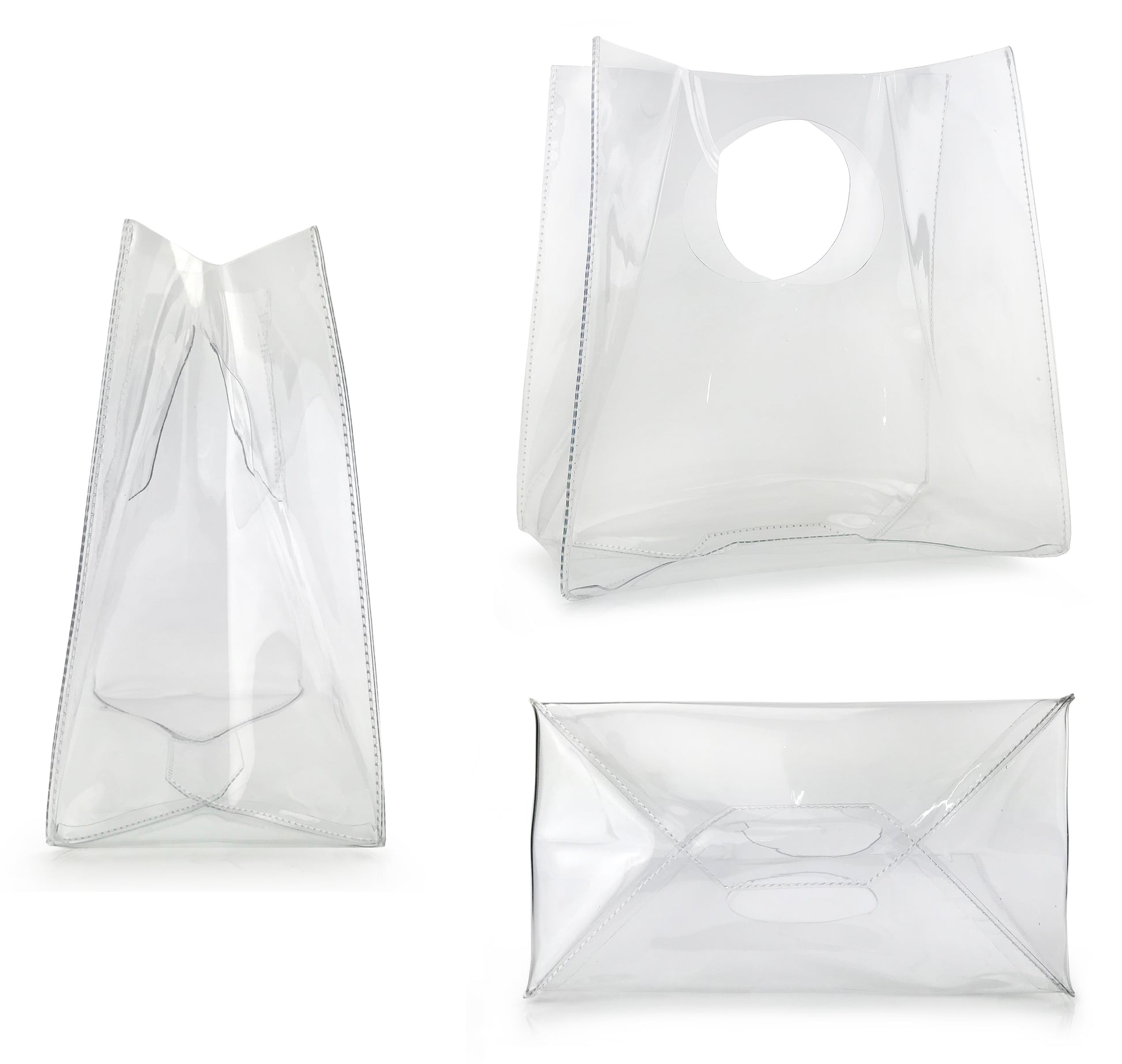 Minimalist Clear Handbag Womens Clutch with Drawstring Pouch - Hoxis Bags