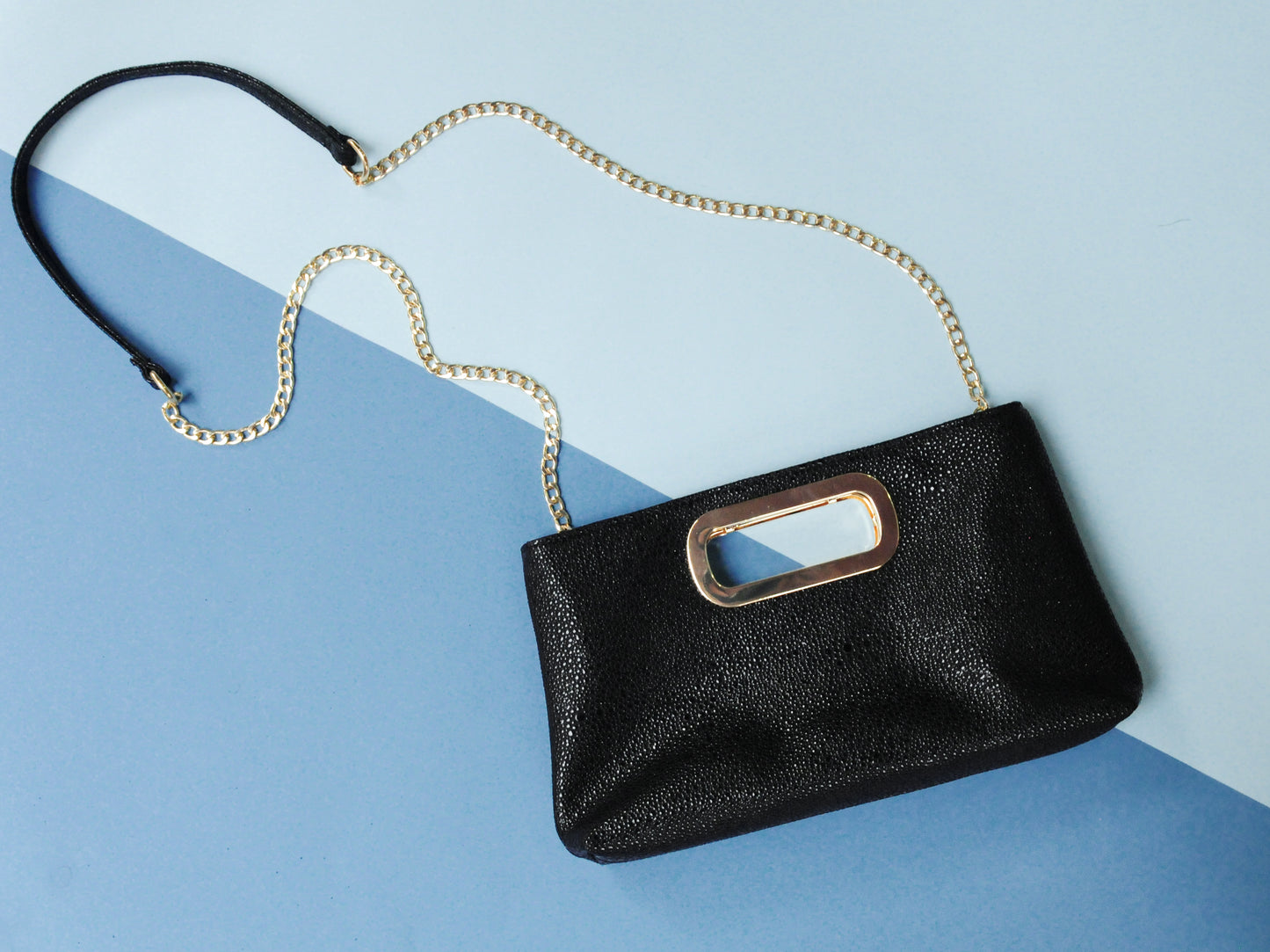 Cut Out Metal Handle Handbag