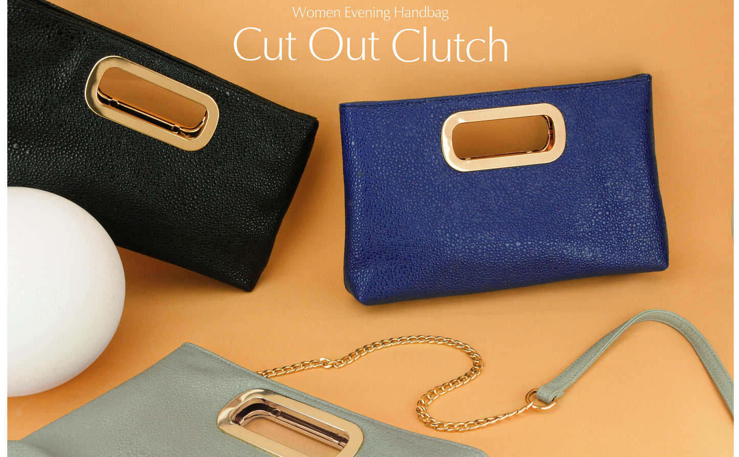 Cut Out Metal Handle Handbag