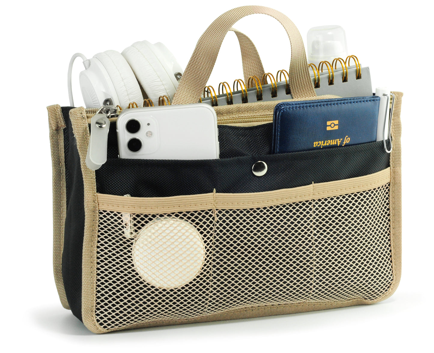Hoxis Insert Organizer 13 Pockets Organizer Purse 10.6” X 6.3” Bag in Bag