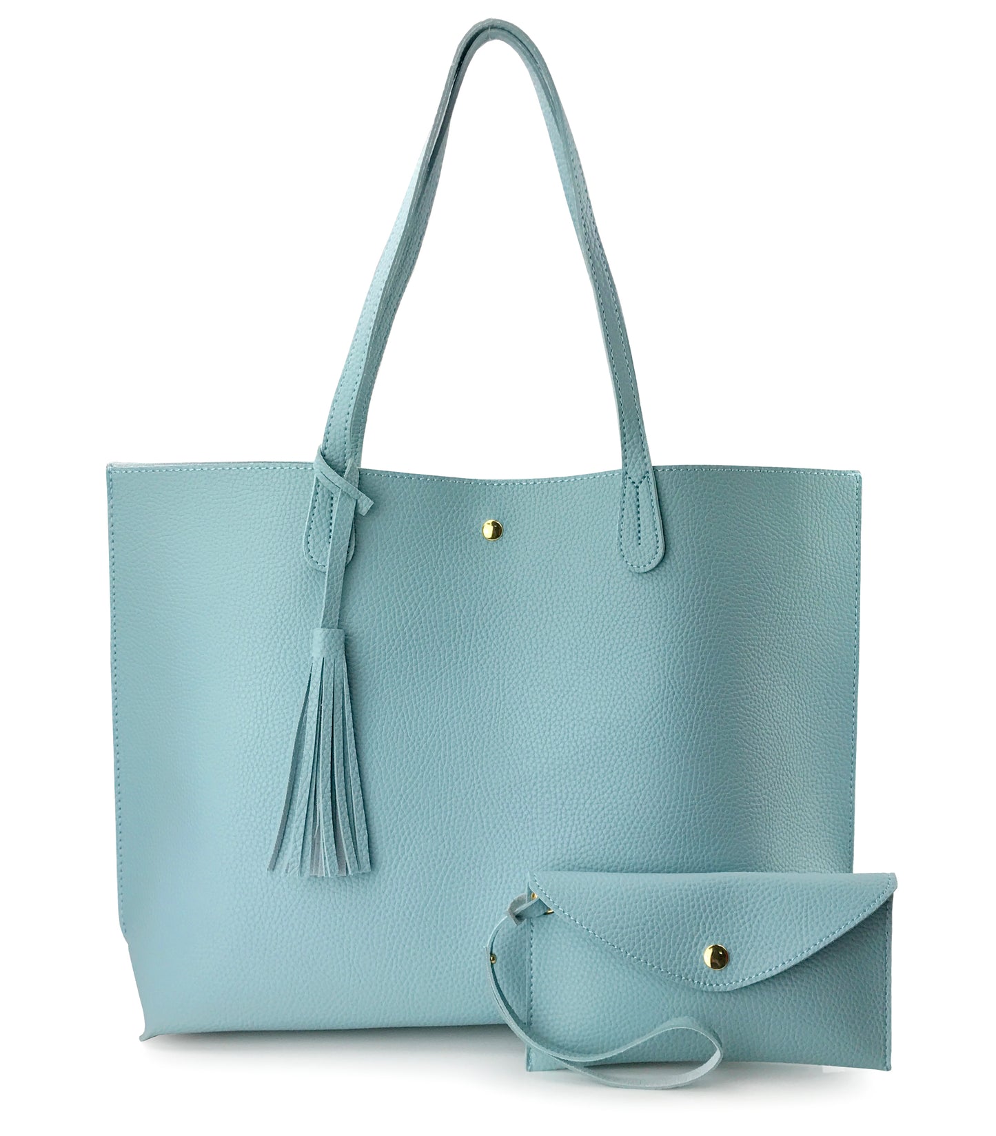 Minimalist Clean Cut Pebbled Faux Leather Tote Womens Shoulder Handbag - Hoxis Bags