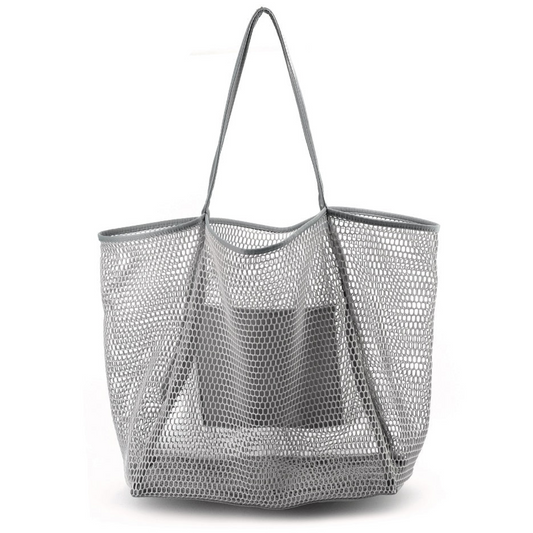 Mesh Beach Tote Grey