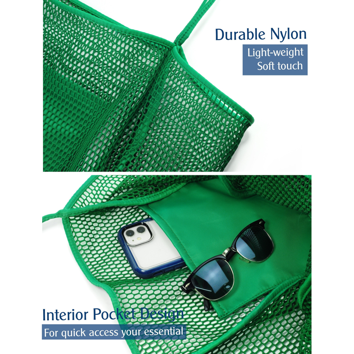 Mesh Beach Tote Green