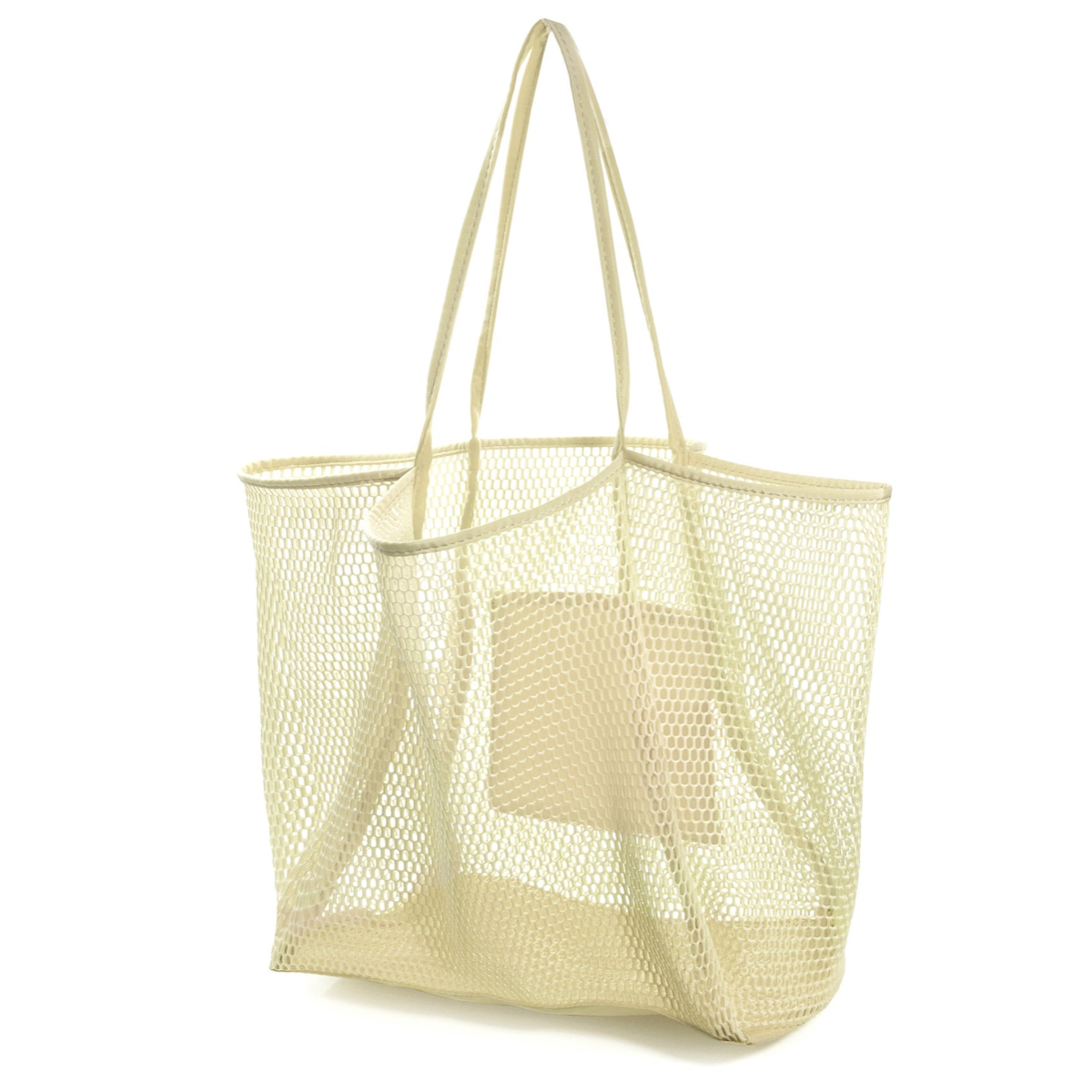 Mesh Beach Tote Beige
