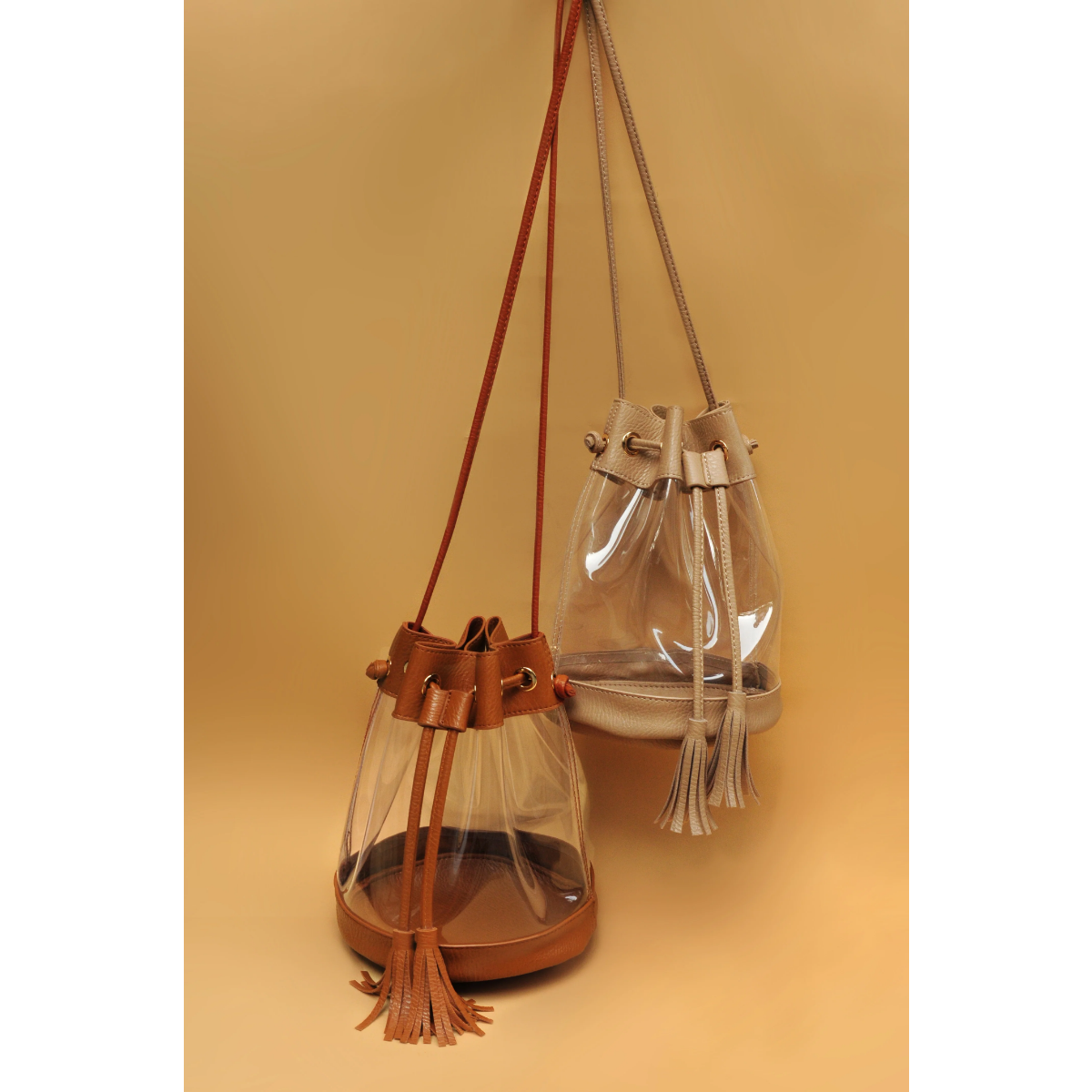 Clear Drawstring Bucket Crossbody