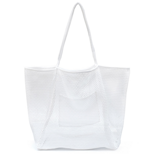 Mesh Beach Tote White