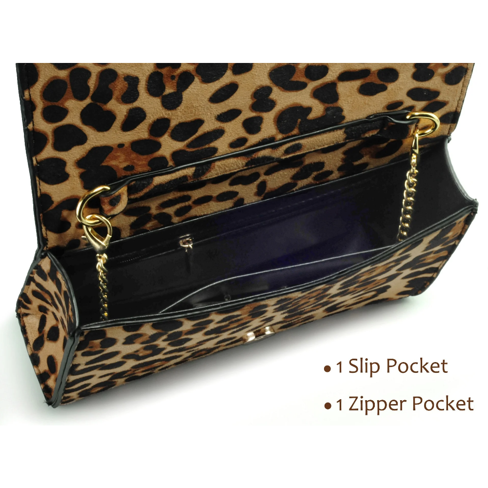 Leopard Print Envelope Evening Clutch