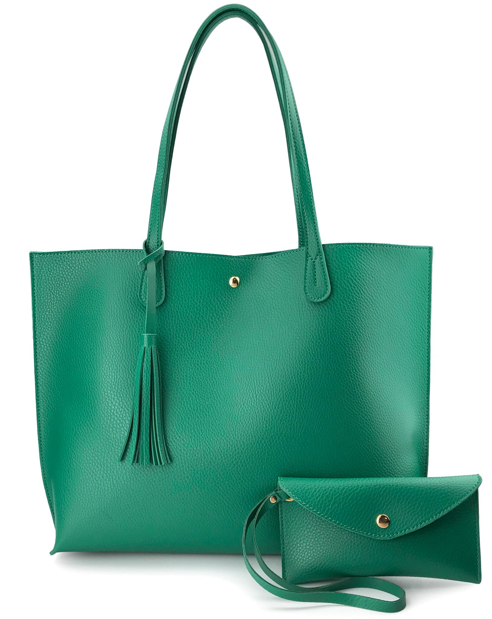 Minimalist Clean Cut Pebbled Faux Leather Tote Womens Shoulder Handbag - Hoxis Bags