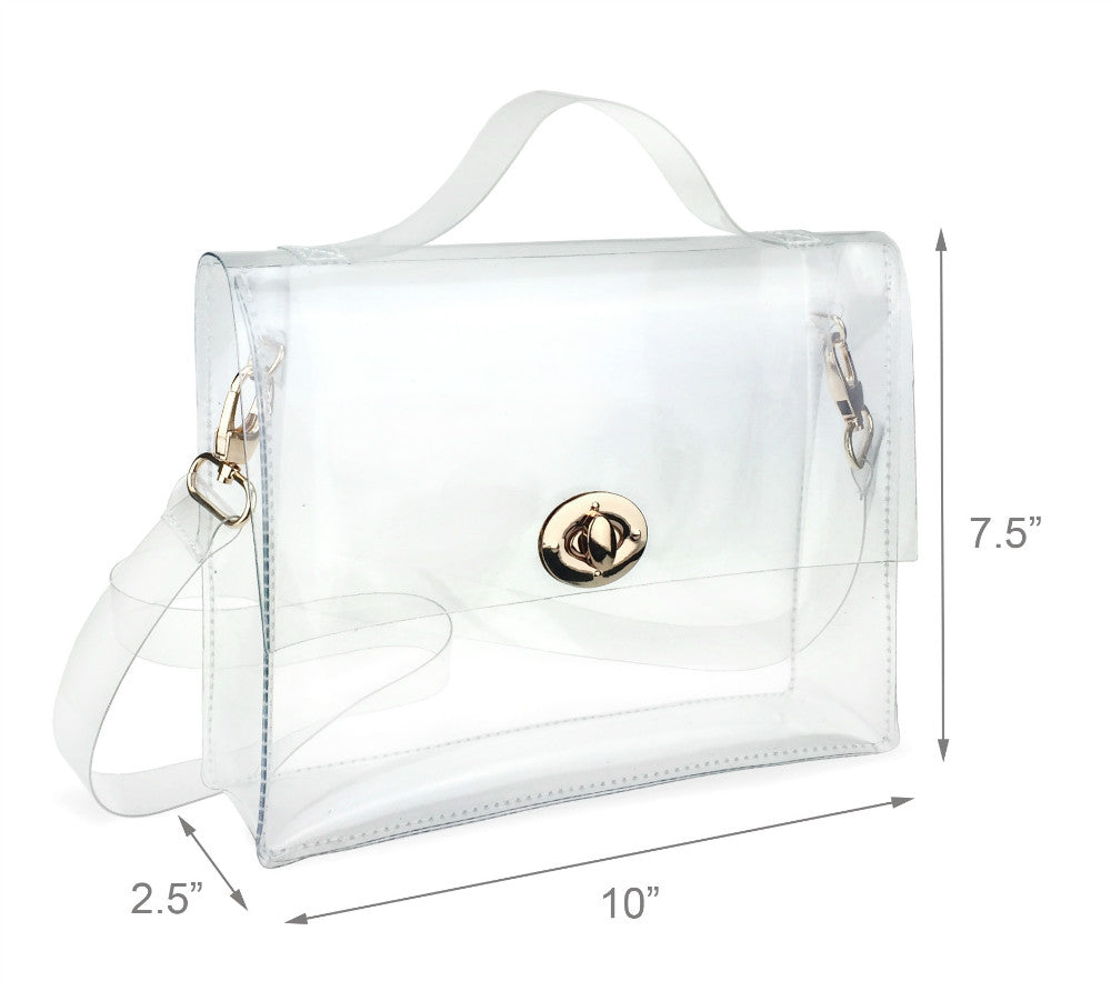 HOXIS Womens Clear PVC Small Crossbody Bag